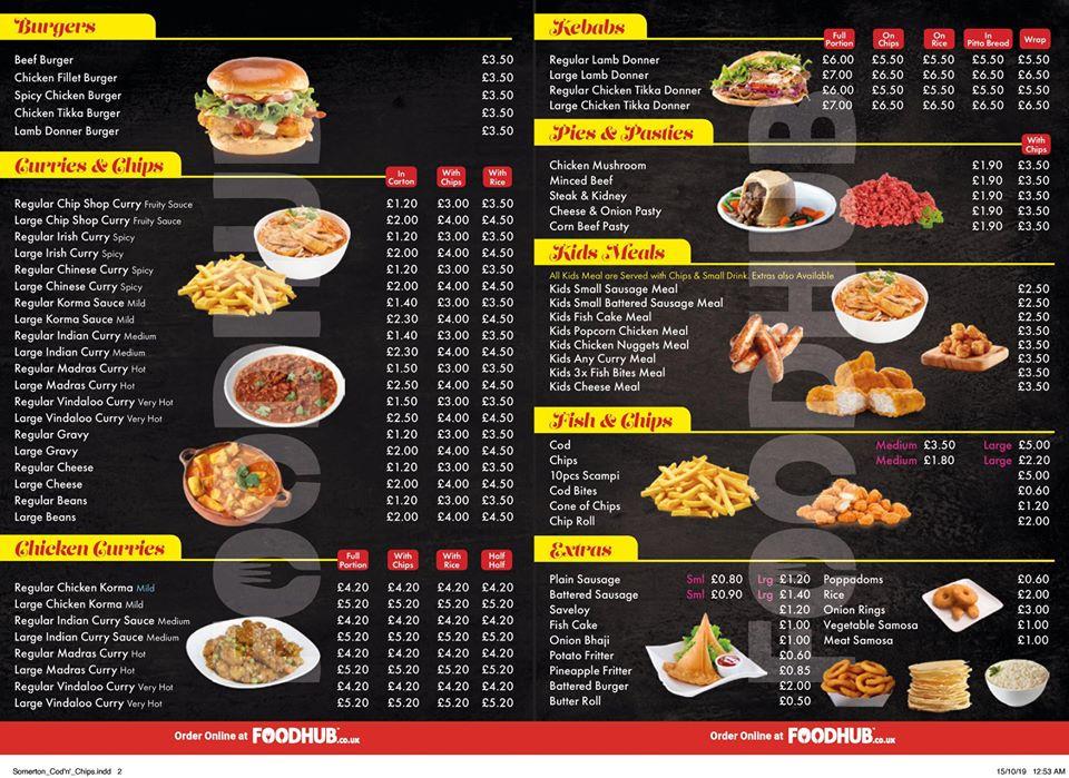 Menu at Rassau Fish bar, Ebbw Vale, 4 School Rd