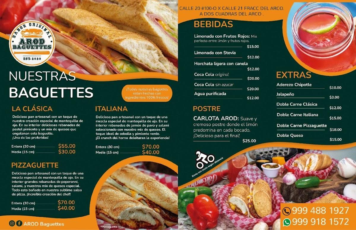 Carta Del Restaurante Arod Baguettes Merida