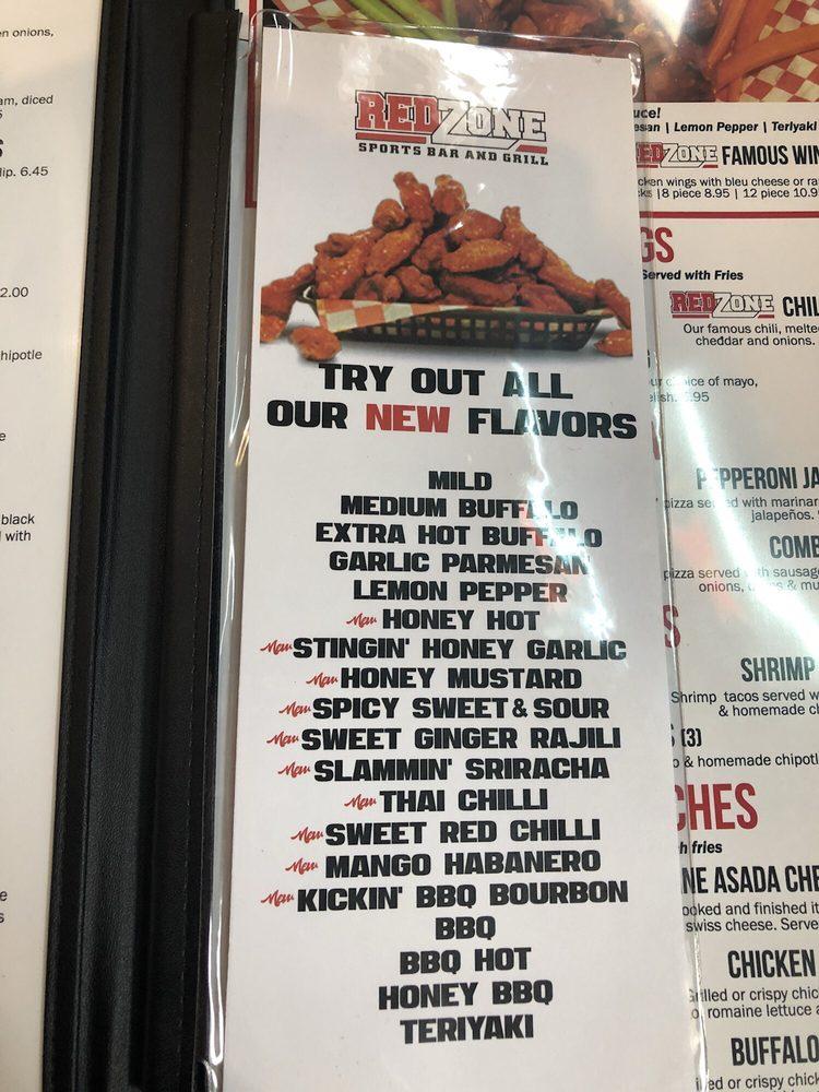 Menu at Downtown Red Zone pub & bar, Bakersfield