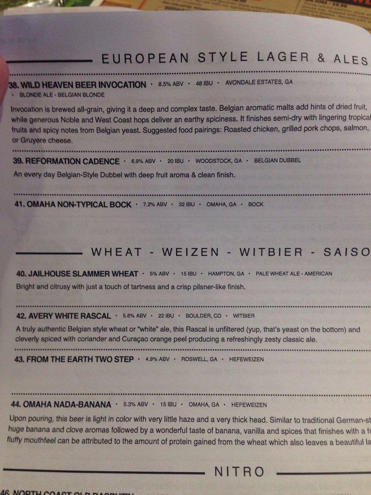 Menu at Black Barley Kitchen & Taphouse, Warner Robins