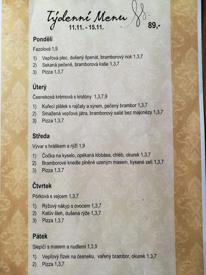 Menu At Restaurace Kulturní Dům Restaurant, Kunštát