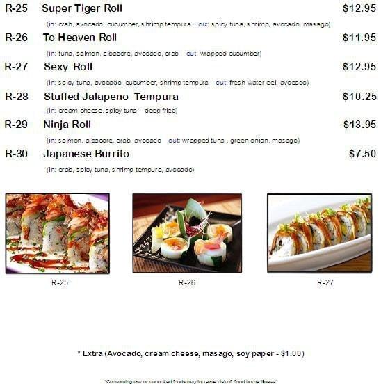 Carta del restaurante Wasabi Hinkaku, Wichita, 912 E Douglas Ave