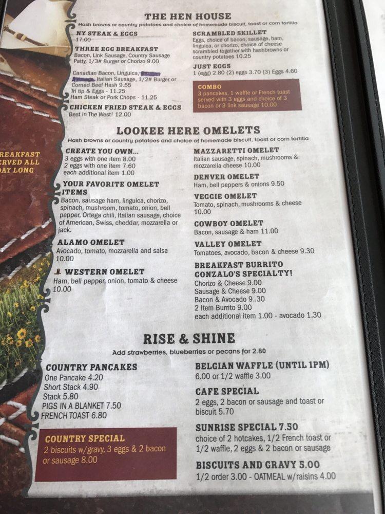 Menu at Country Cafe, Lockeford, N Highway 88