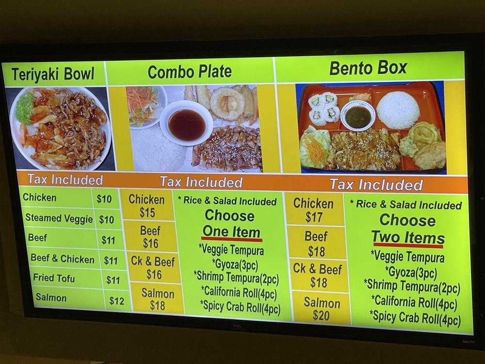 Menu at Healthy Japan restaurant, Visalia, S Mooney Blvd