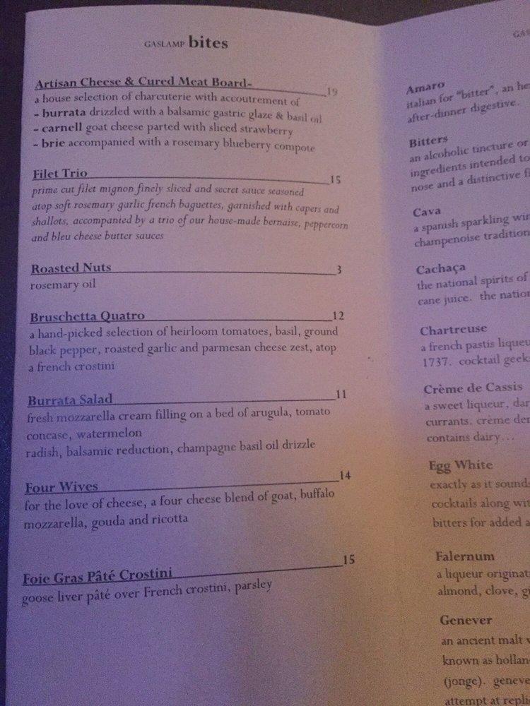 Menu at Gaslamp pub & bar, Kailua