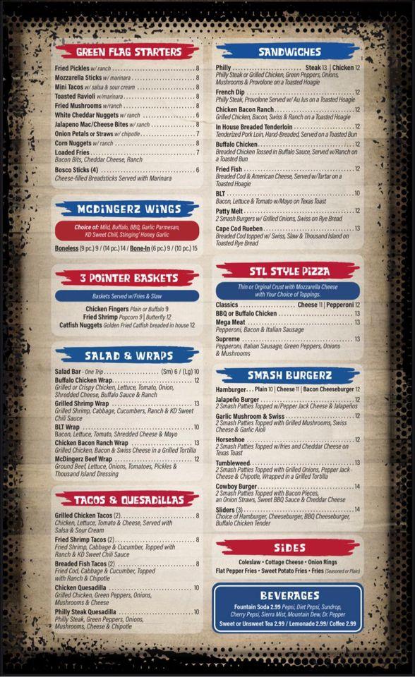 Menu at McDingerz Sports Bar & Grill, Eolia