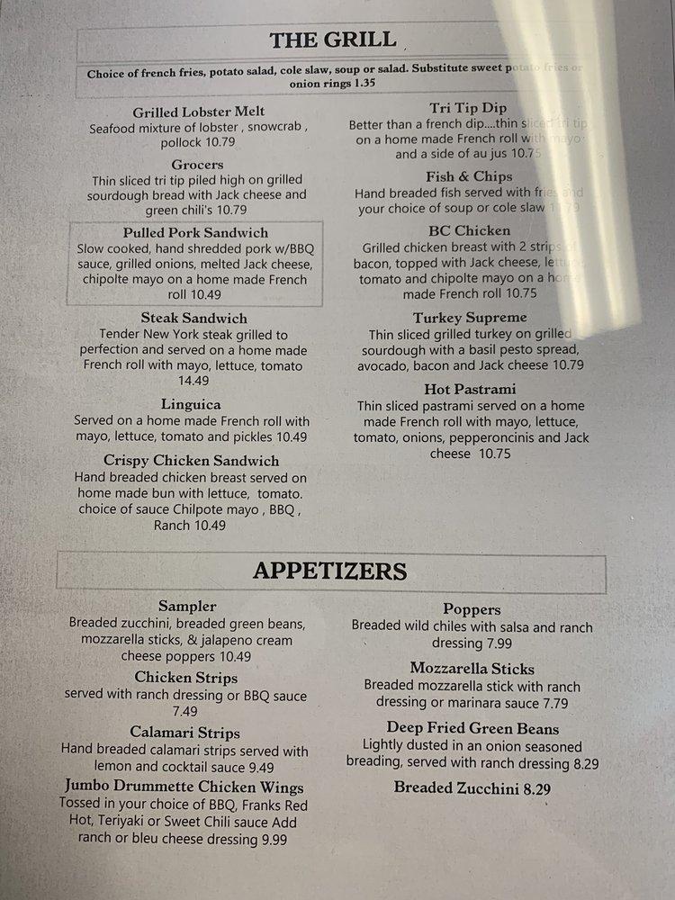 Menu at Four Corners Restaurant, Tracy