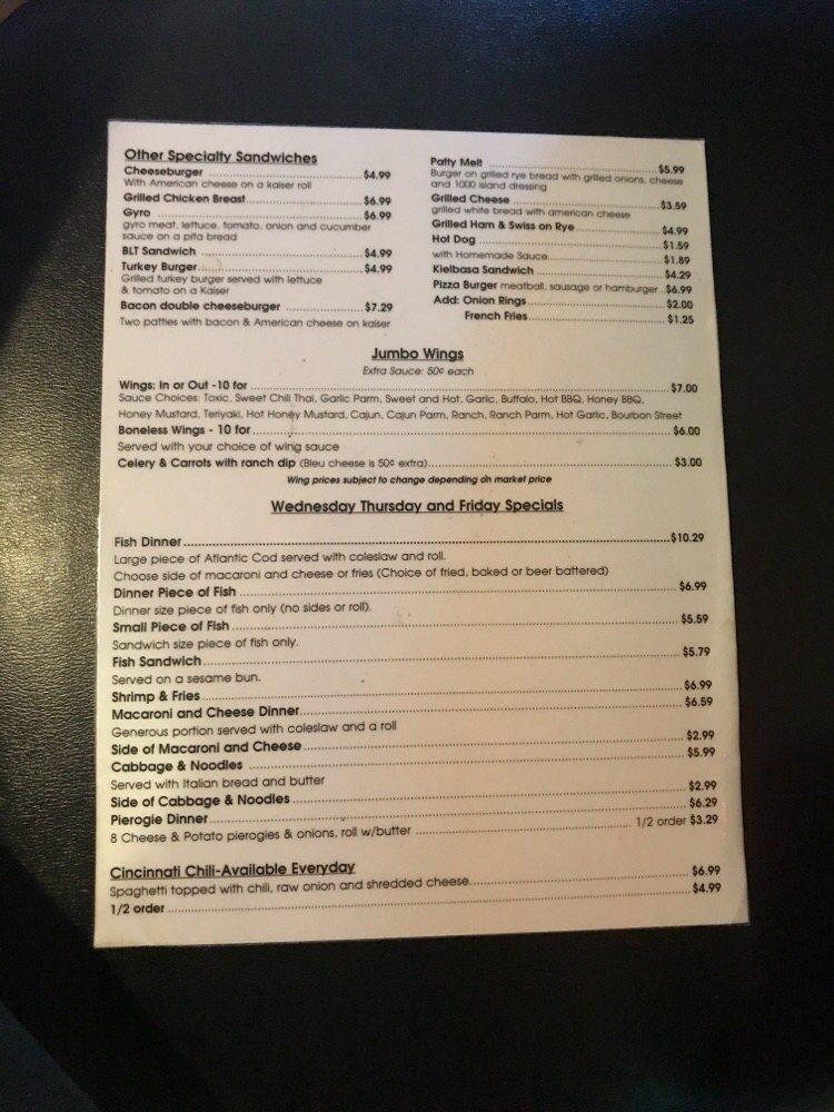 Menu at University At Larchmont pub & bar, Warren