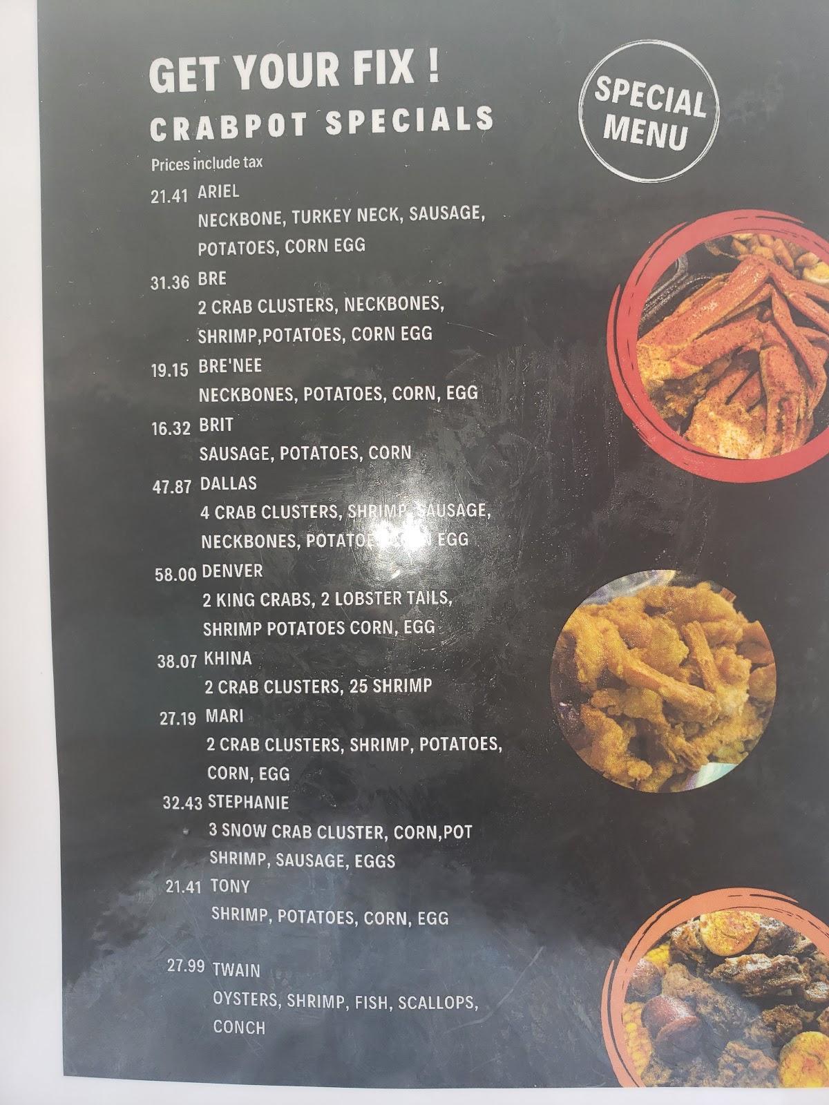 Menu at Crab Pot Lounge restaurant, College Park, Old National Hwy