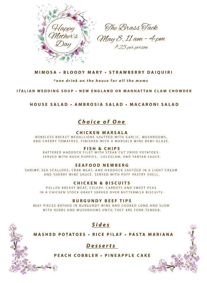 Menu at The Brass Tack restaurant, Frankfort