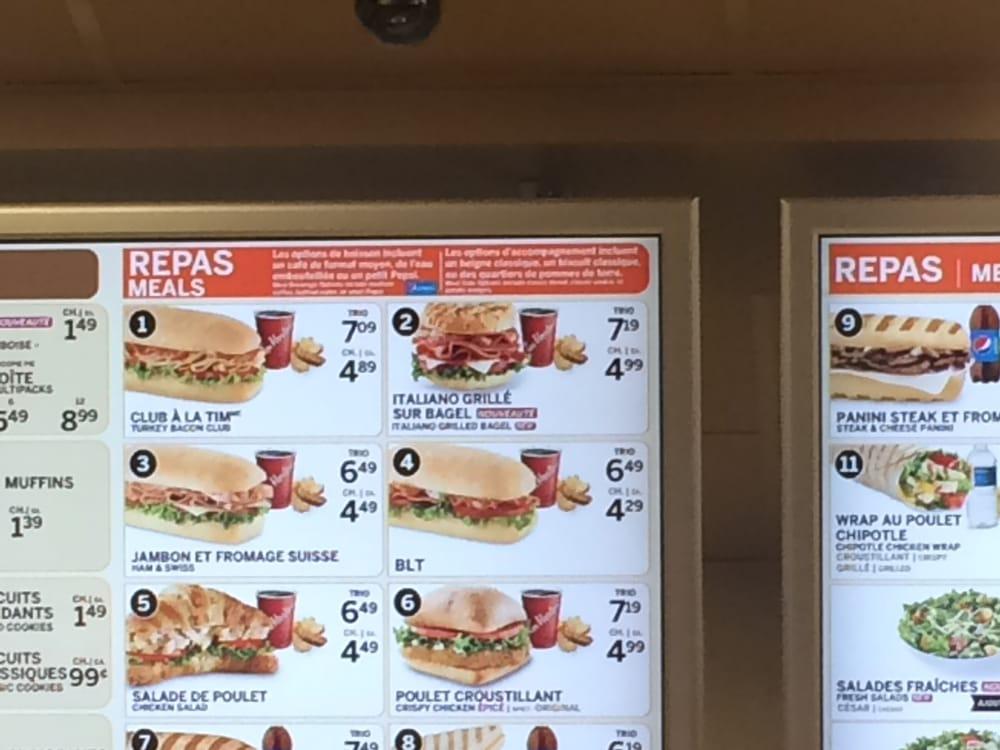 Menu at Tim Hortons Closed restaurant, Laval, Bd Chomedey