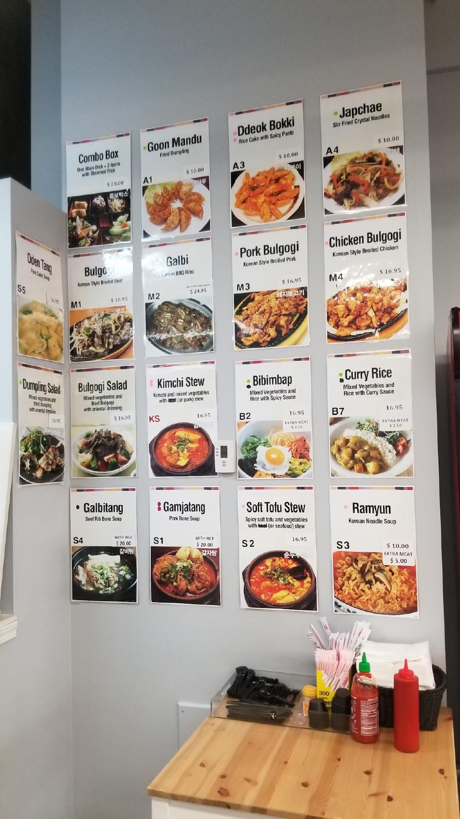 Menu at Korea House Restaurant, Yellowknife