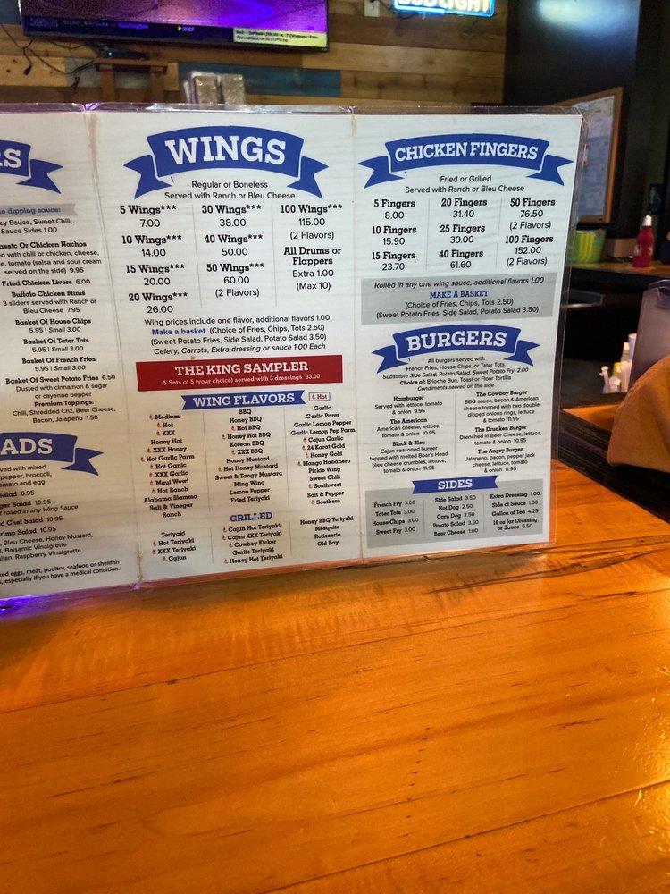 Menu at Wing King Cafe Fort Mill SC, Fort Mill, 200 N Dobys Bridge Rd 164