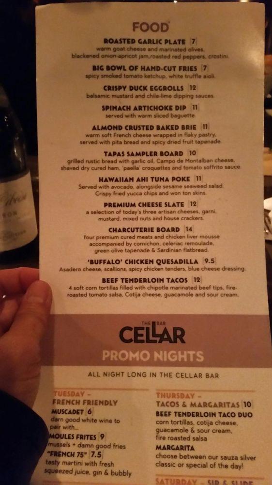 Menu at Zinc Wine Bar & Bistro, Albuquerque