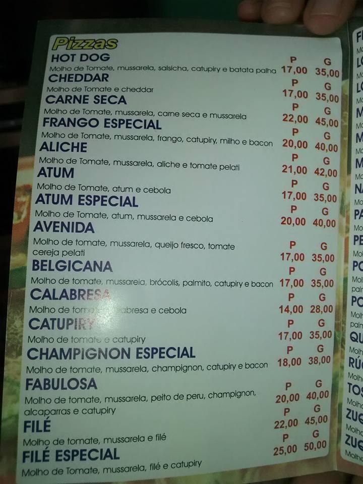 Pizzaria Do Gordinho cardápio
