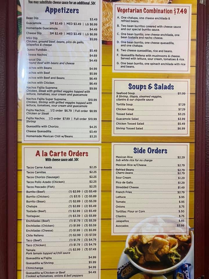 Menu at Las Maracas Mexican Restaurant, Bar and Grill, Tahlequah