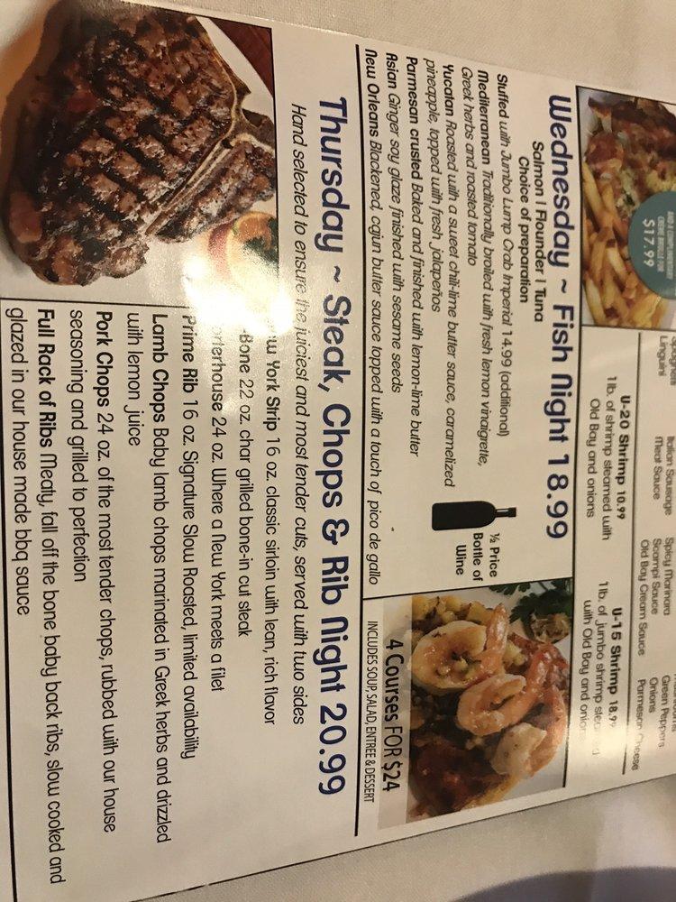 Menu at By The Docks Seafood Restaurant, Middle River