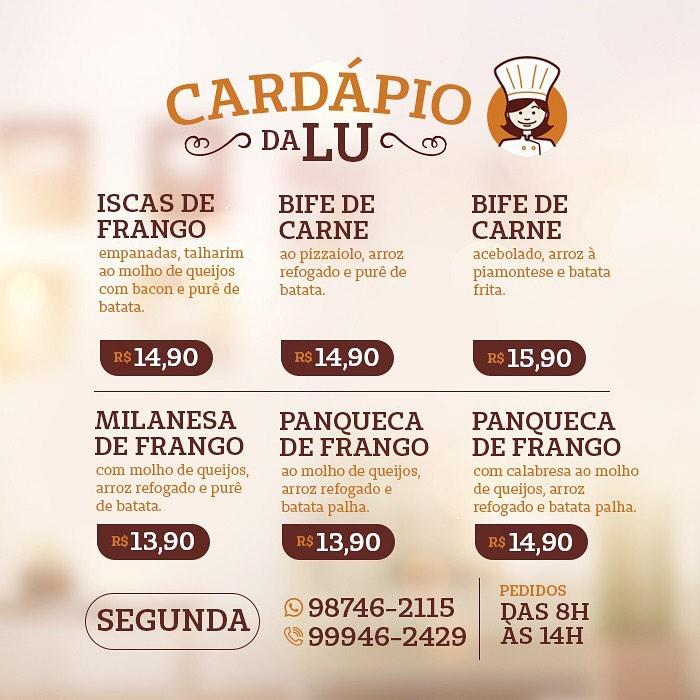 Sabores da Lu Mossoró RN cardápio