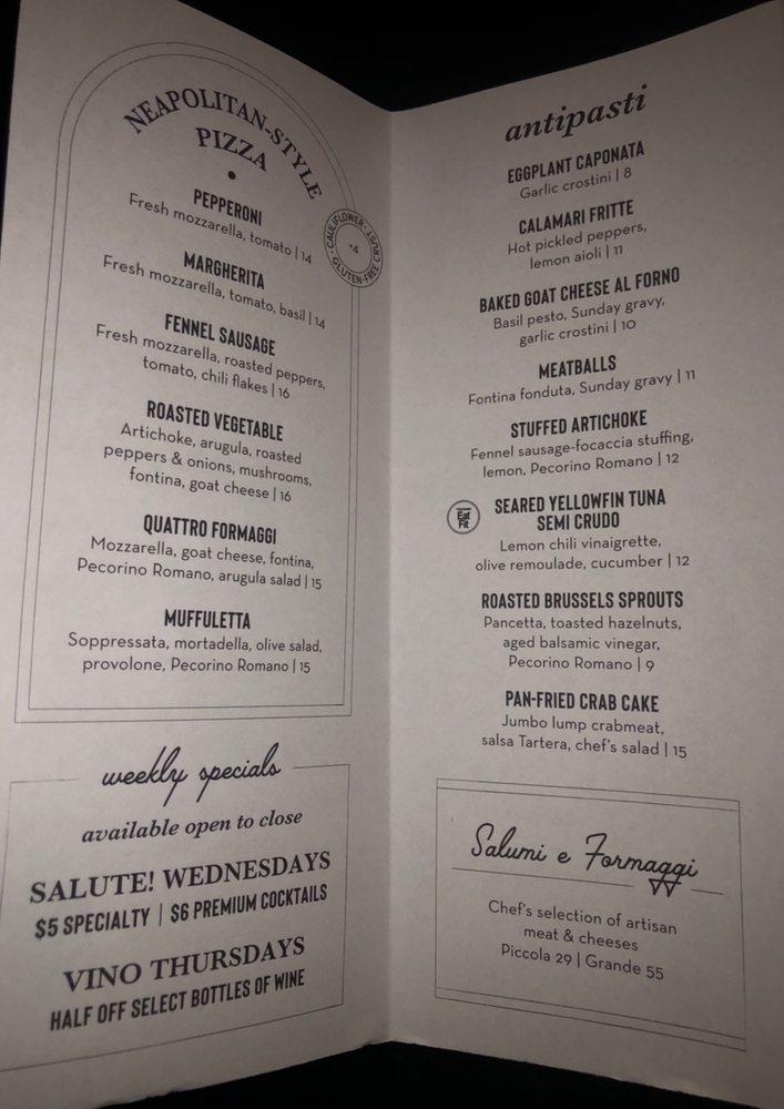 Menu at A Tavola Restaurant & Wine Bar, Metairie