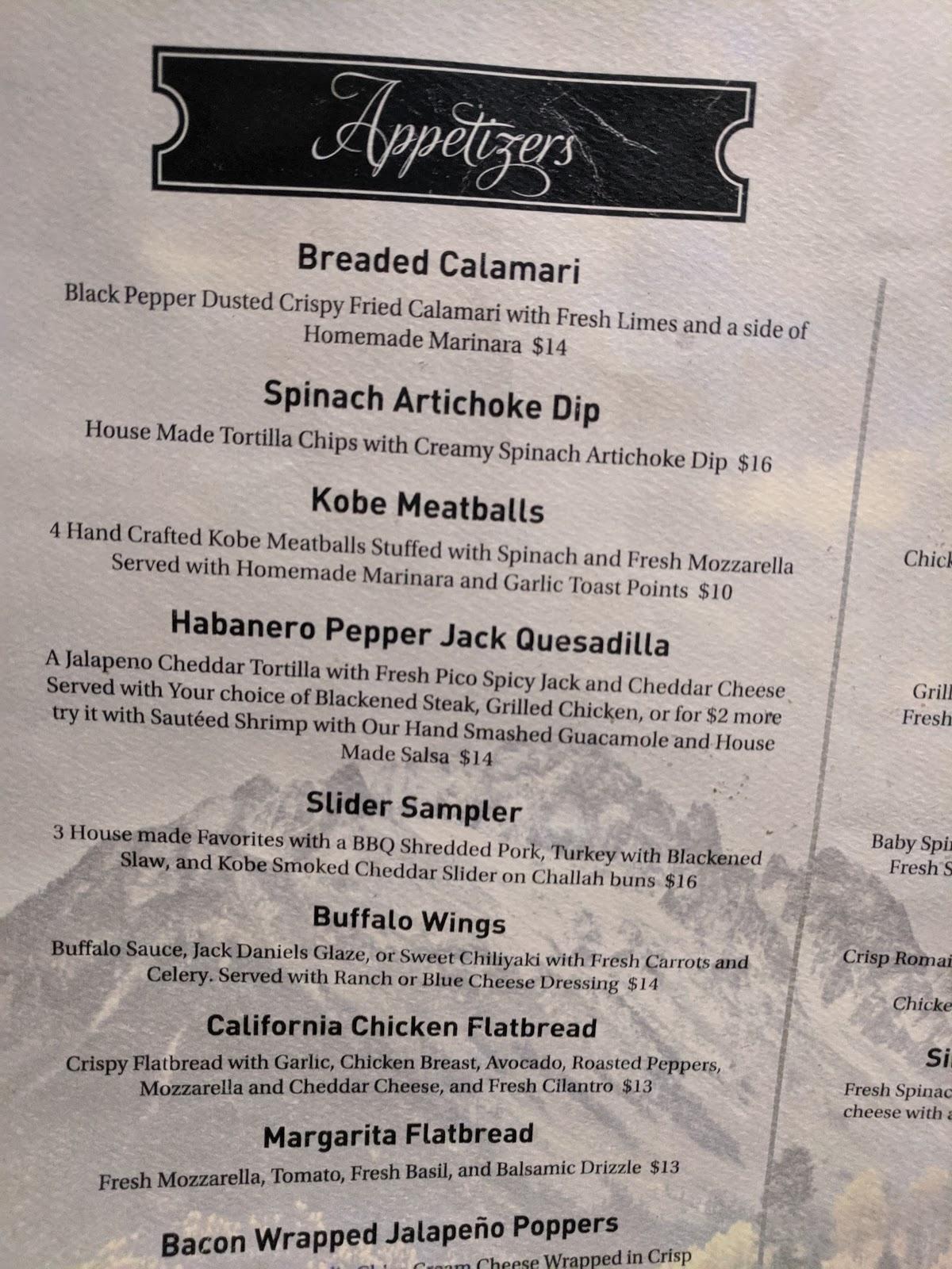 Menu at Embassy Suites Restaurant, Denver