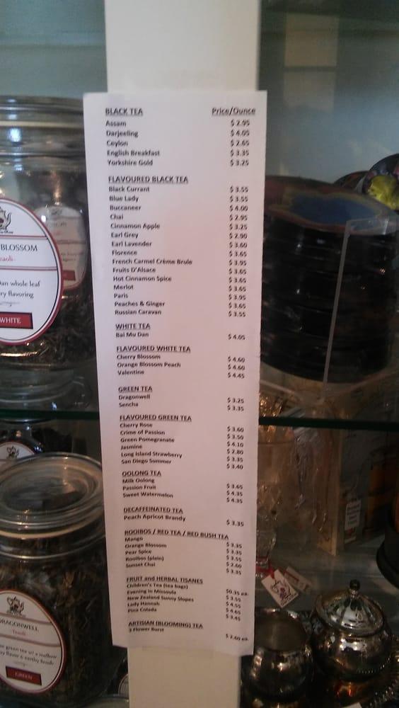 Carta del restaurante The Grand Tea Room, Escondido