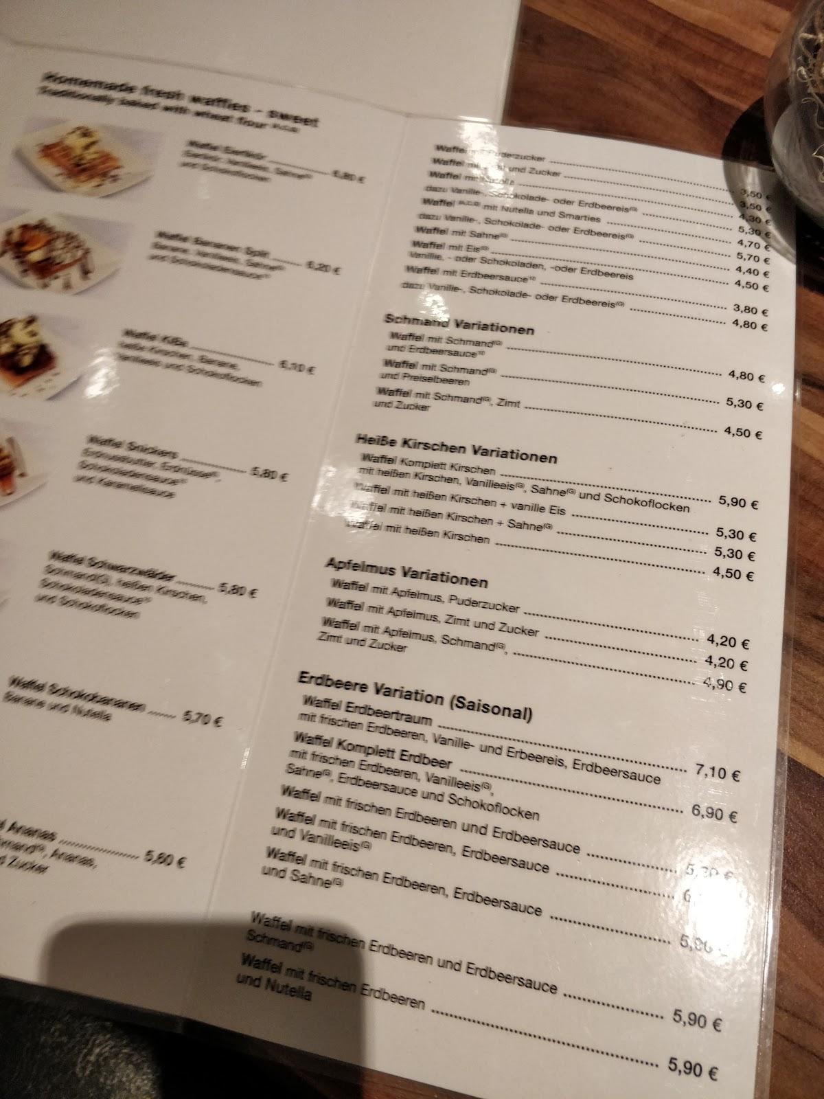Speisekarte von Waffel Café Kassel cafe, Kassel