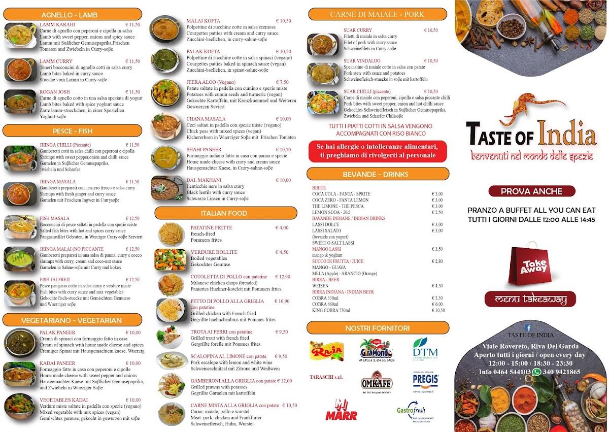 Menu At Ristorante Taste Of India Riva Del Garda