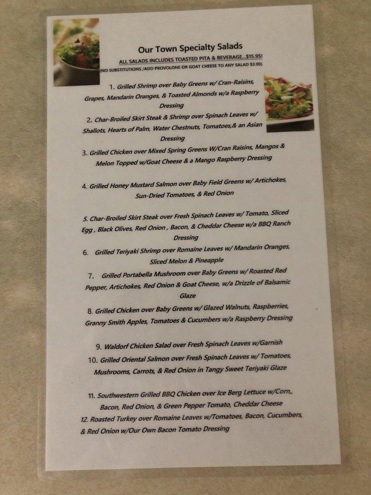 Menu at Our Town Grille restaurant, Malverne