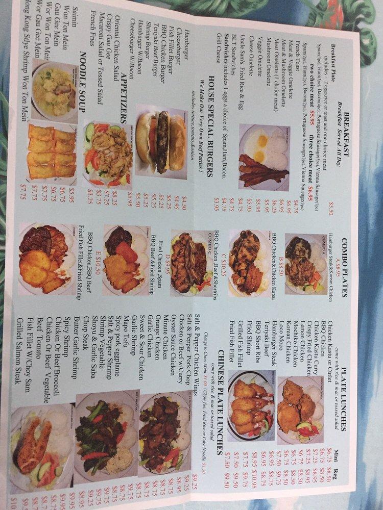 Menu at Garden Island Cafe, Waipahu, 94-210 Leokane St #106