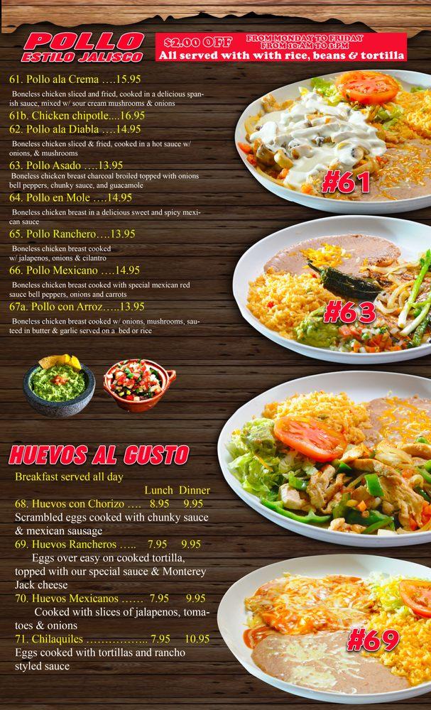 Menu at Tequila Grill restaurant, McMinnville, 325 OR99W