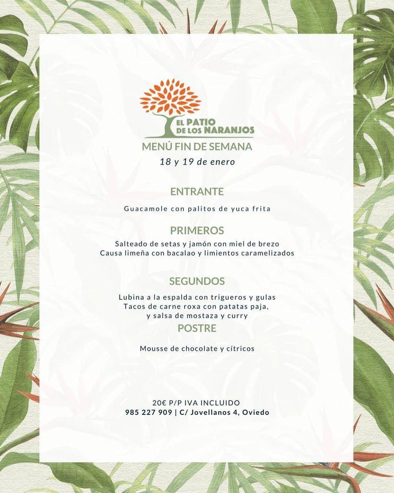 Carta del restaurante El Patio De Los Naranjos, Oviedo