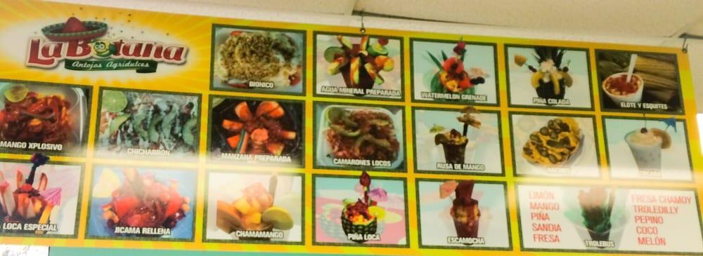 Menu at La Botana desserts, Gibsonton