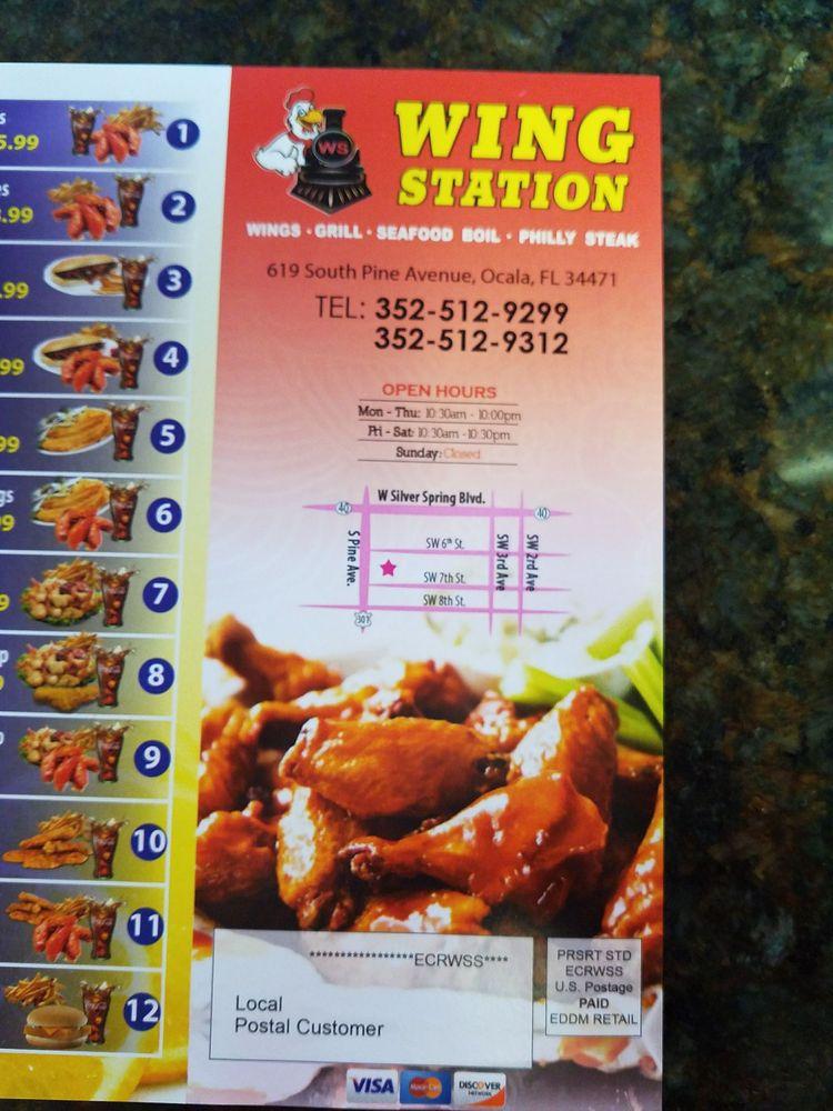 Menu at Wing Station restaurant, Ocala