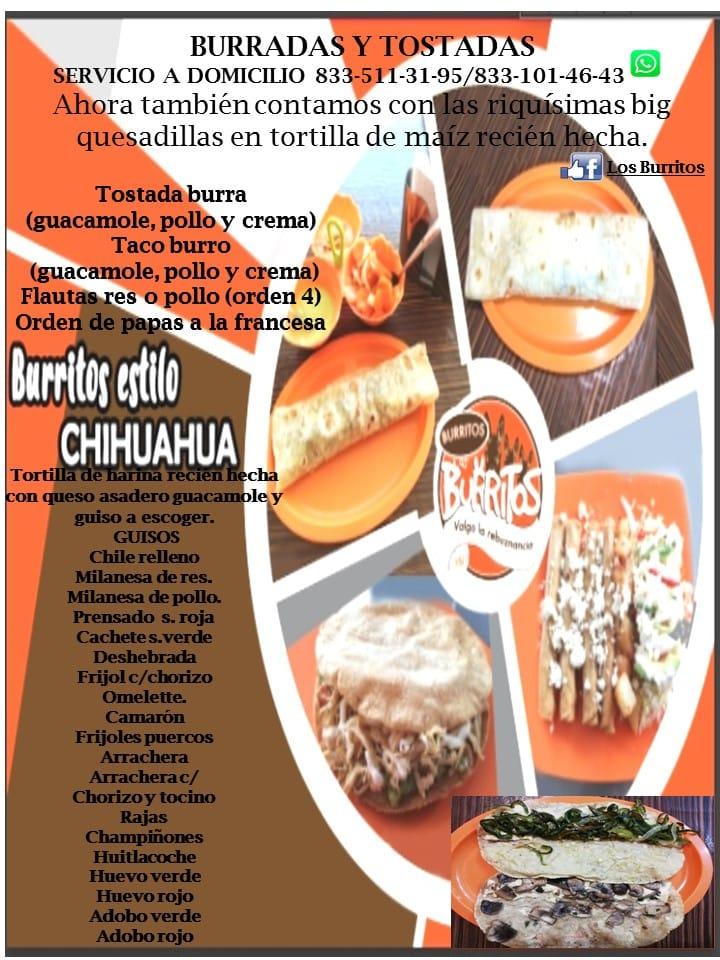 Menu at Los Burritos restaurant, Ciudad Madero