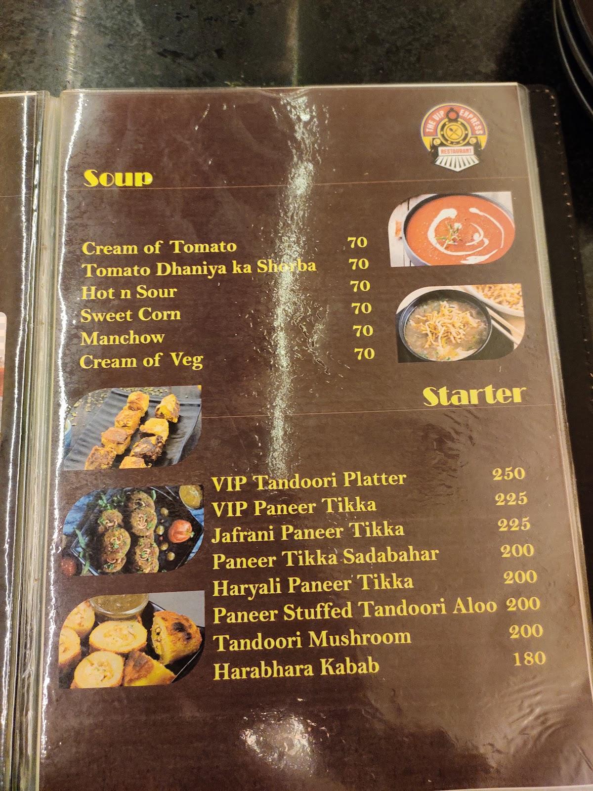 Rail Restaurant menu