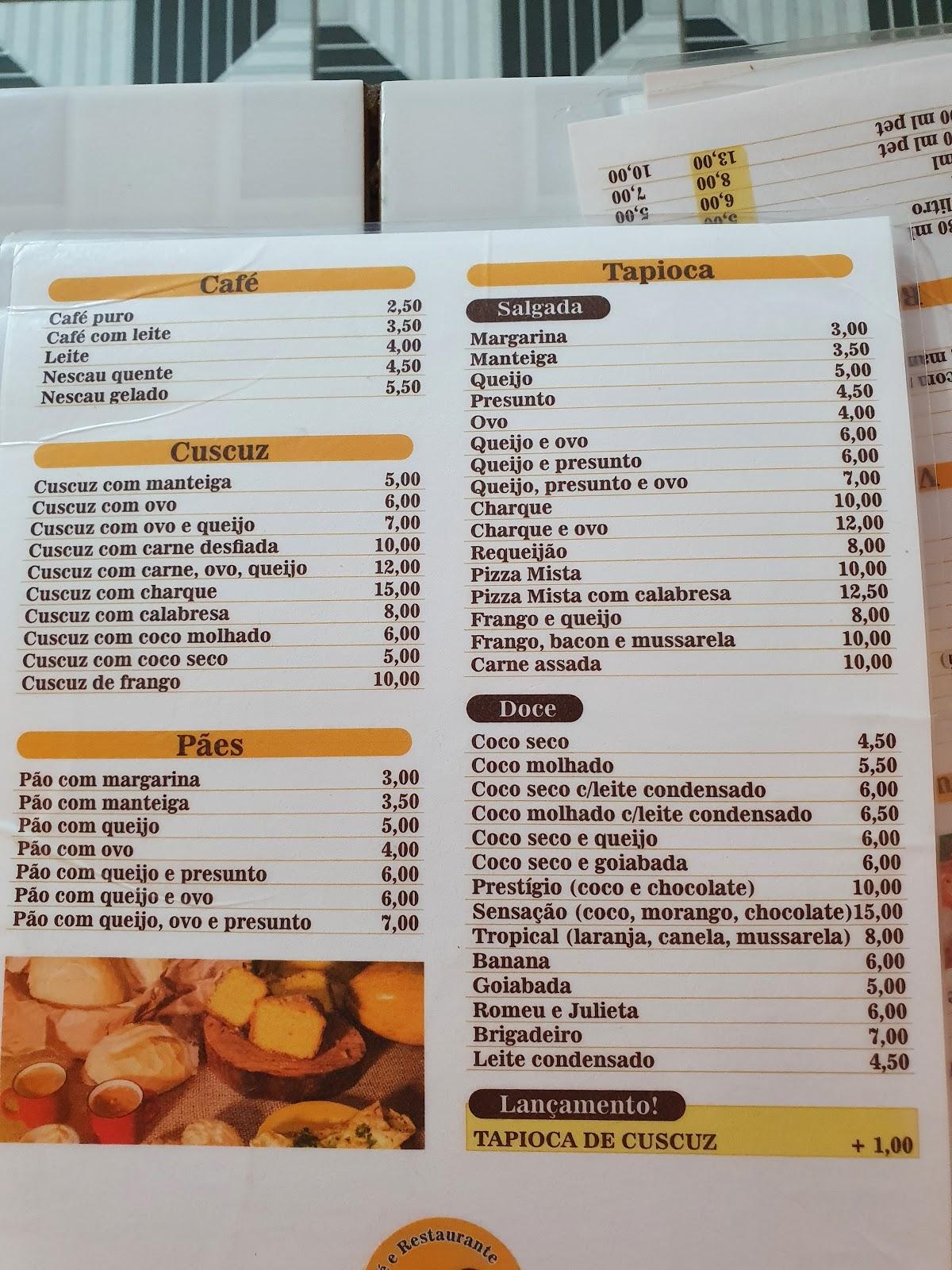 Menu at Sabor Caseiro - Café e Restaurante, Brazil