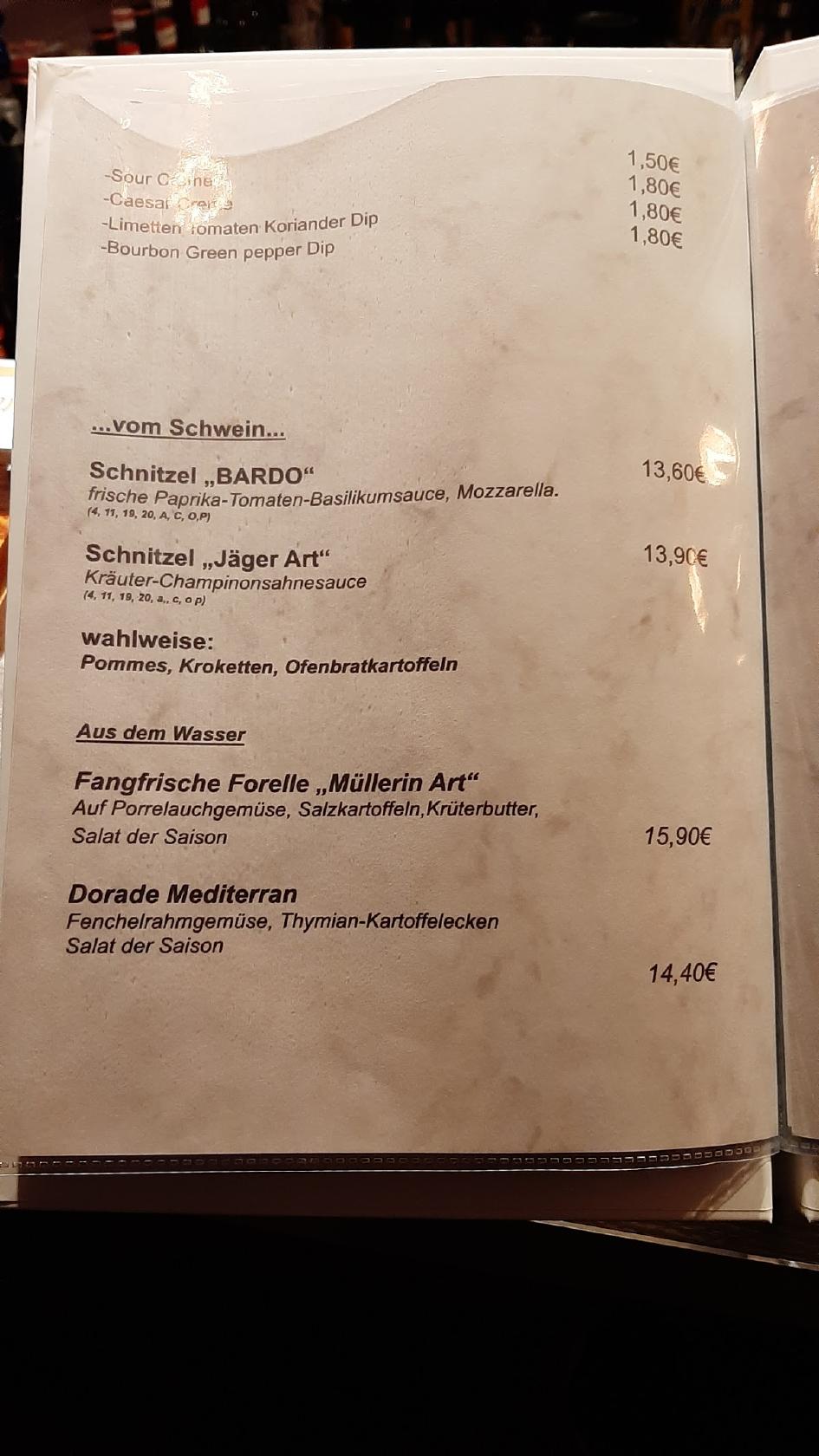 Speisekarte von Steakhouse Bardo, BitterfeldWolfen