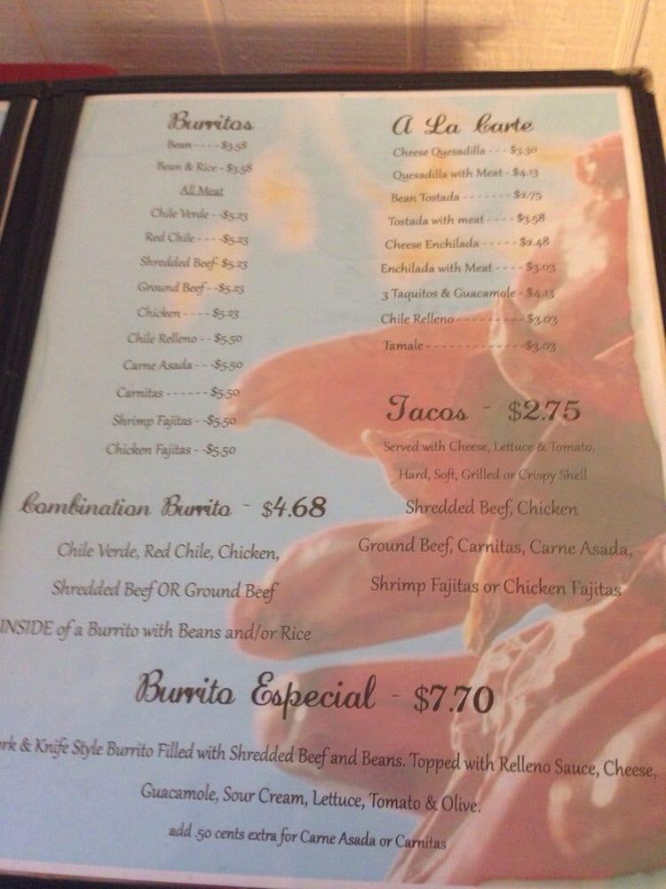 Menu at Consuelo's Home Style Mexican Food restaurant, Banning