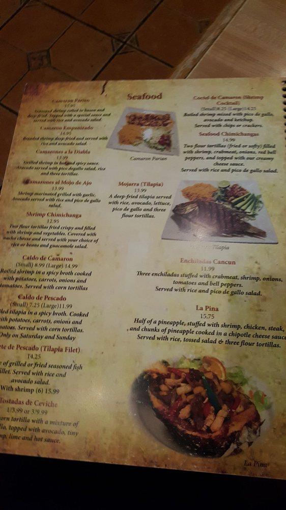 Menu at El Parian Mexican Restaurant, Virginia Beach, Virginia Beach