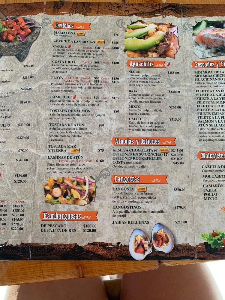 Menu at Costa Grill restaurant, Nuevo Laredo