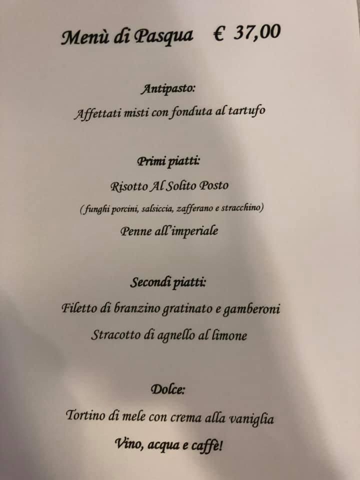 Menu di Al Solito Posto 