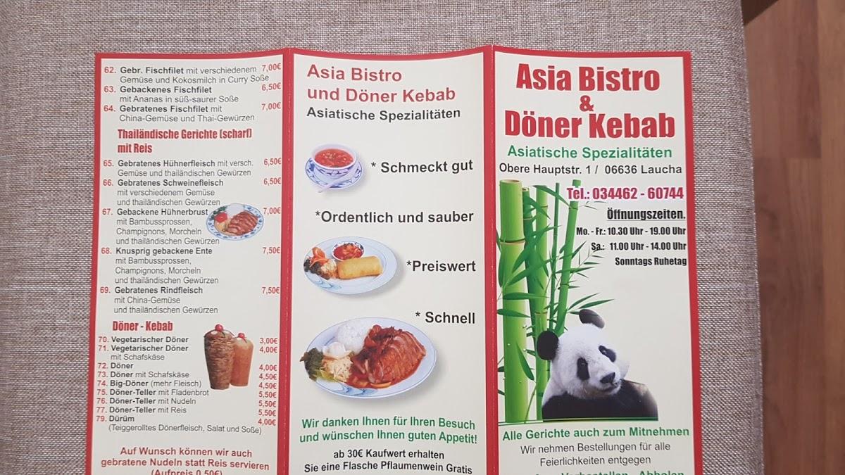 Speisekarte von Asia Imbiss Und Döner restaurant Laucha an der Unstrut