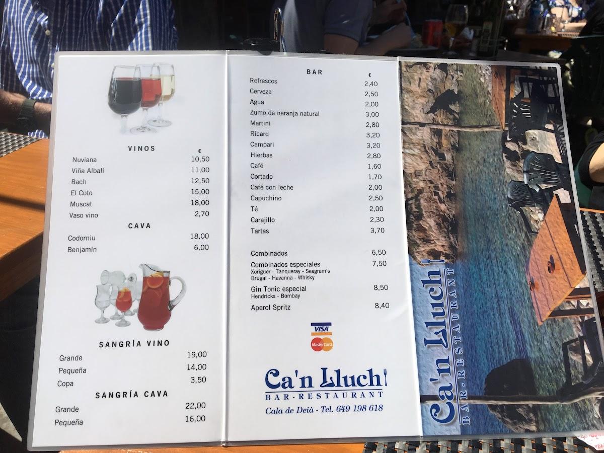 Menu At Ca n Lluc Restaurant Dei 
