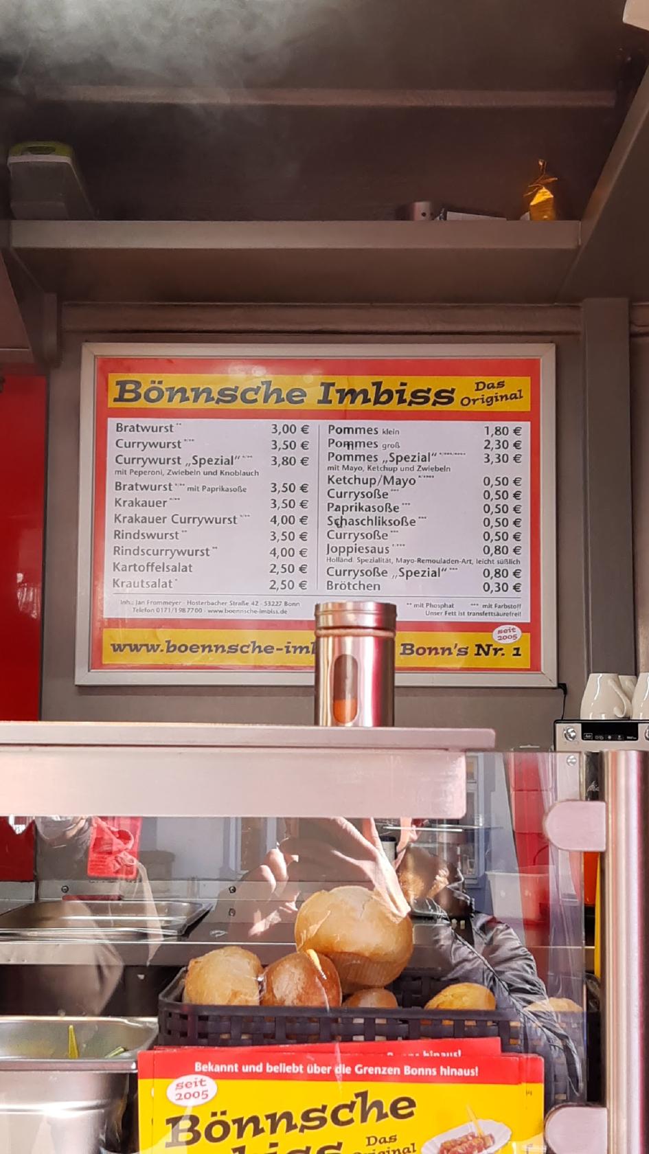 Speisekarte Von Bönnsche Imbiss Fast Food, Bonn