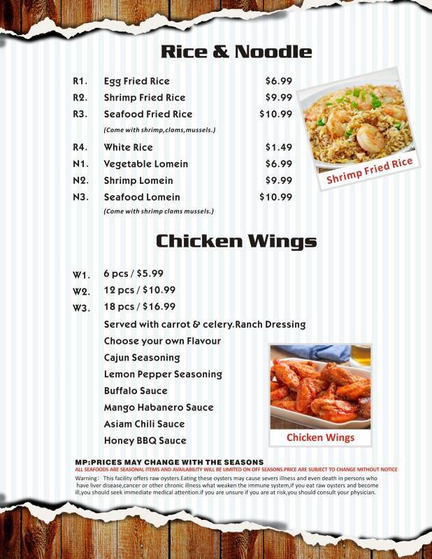 Menu at Craving Crab restaurant, Tulsa