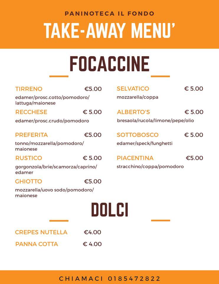 Menu di Il Fondo 