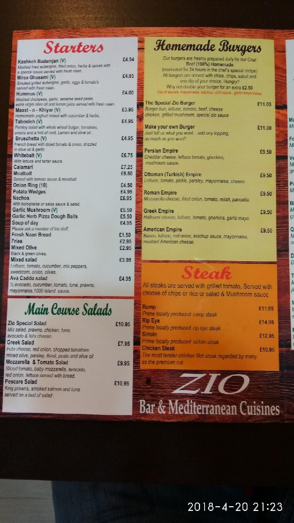 Menu At Persian Kitchen Restaurant Walton On Thames Walton On Thames