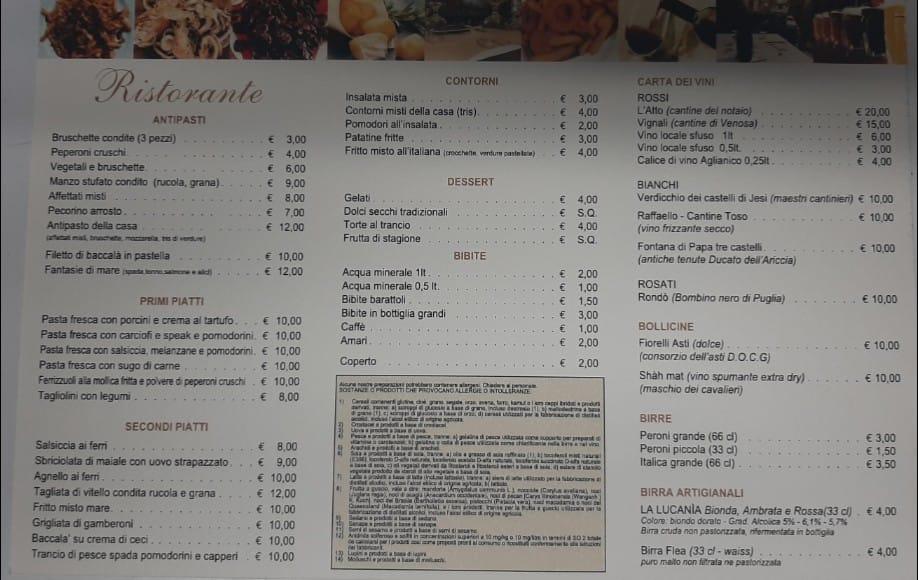 Menu di L'Incontro 