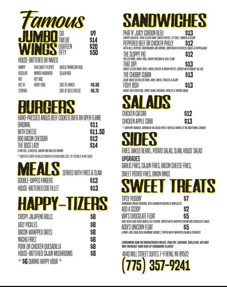 Menu at Joe Mama's Kitchen & Bar, Reno