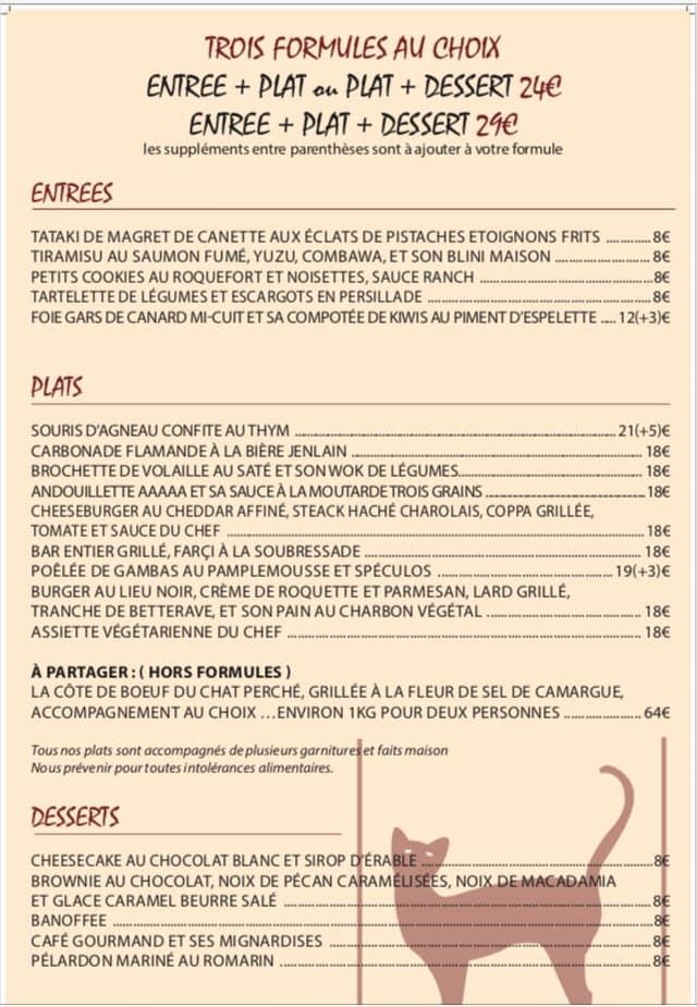 le chat perché montpellier menu